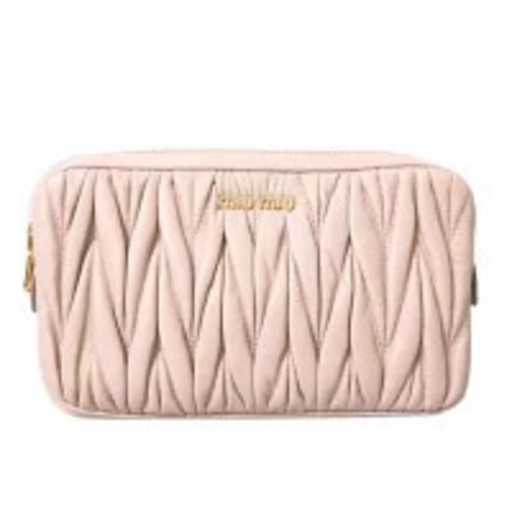 Miu Miu Matelasse Leather Shoulder Bag Tan